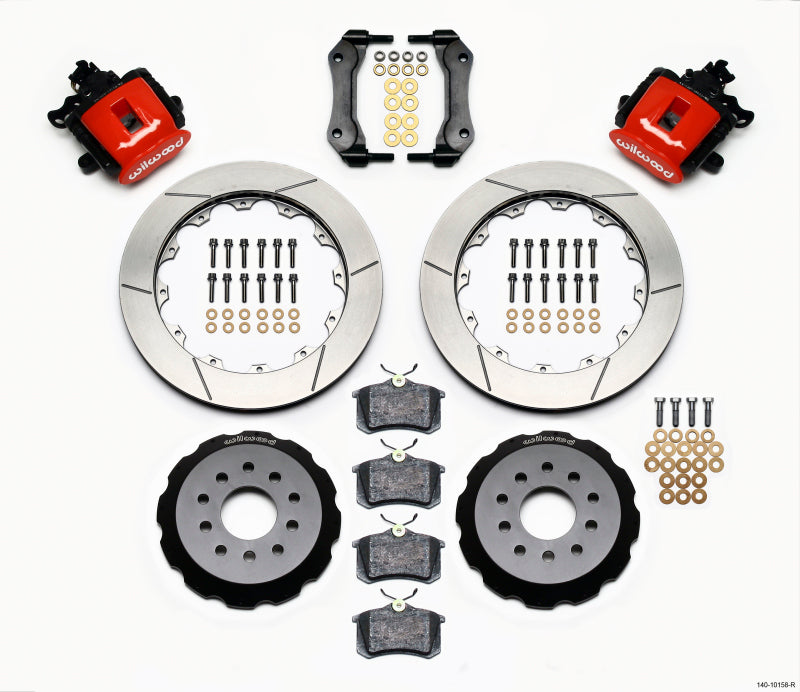 Wilwood Combination Parking Brake Rear Kit 12.88in Red Mustang 94-04 Main image