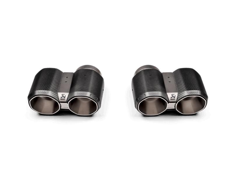 Akrapovic 2021+ BMW G87 M2, G80 M3 &amp; G82 M4 Octagonal Carbon Design Tail Pipe Set Main image