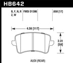 Hawk 09-10 Audi A4/A4 Quattro/A5 Quattro/Q5/S5 / 10 S4 HPS Street Rear Brake Pads (view 2)