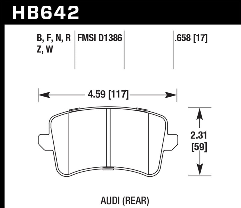 Hawk Performance 09-10 Audi A4/Quattro / 08-11 A5 Quattro / 09-11 Q5 Rear Ceramic Street Brake Pads (view 2)