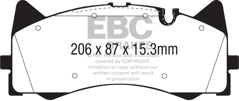 EBC 2015+ Mercedes-Benz C63 Amg (W205) 4.0L Twin Turbo Bluestuff Front Brake Pads (view 3)