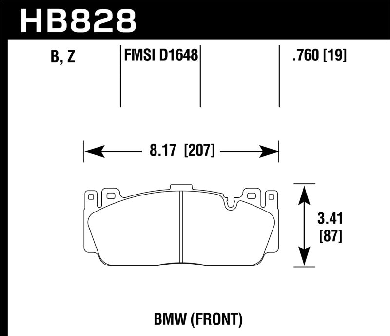 Hawk 12-17 BMW M6 / 14-17 BMW M6 Gran Coupe / 13-16 BMW M5 Performance Ceramic Front Brake Pads (view 5)