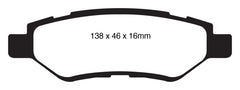 EBC 08-13 Cadillac CTS 3.0 Yellowstuff Rear Brake Pads