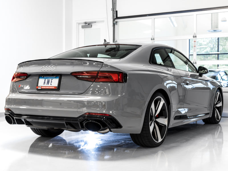 AWE Tuning Audi B9 RS 5 Sportback Touring Edition Exhaust-Non Resonated- Diamond Black RS Style Tips (view 4)