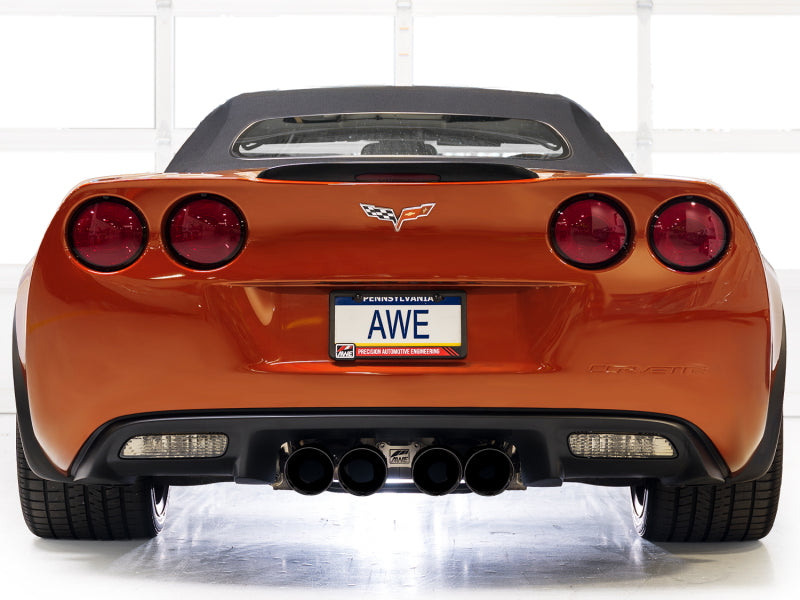 AWE Tuning 05-07 C6 Chevrolet Corvette 6.0L Track Edition Axle-Back Exhaust w/ Diamond Black Tips (view 8)