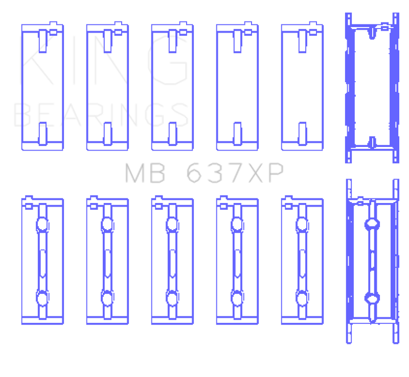 King Engine Bearings BMW S85B50A Crankshaft Main Bearings - Size STD (view 3)