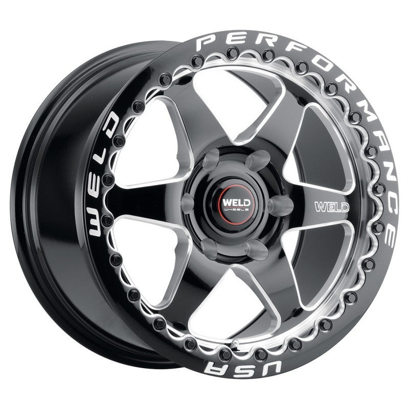 Weld S909 20x10 Ventura 6 Beadlock 6x139.7 ET38 BS7.00 Gloss BLK MIL DIA 106.1 (view 3)