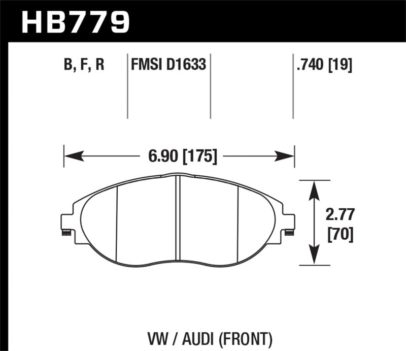 Hawk 15-16 Audi S3 Performance Ceramic Front Brake Pads (view 2)