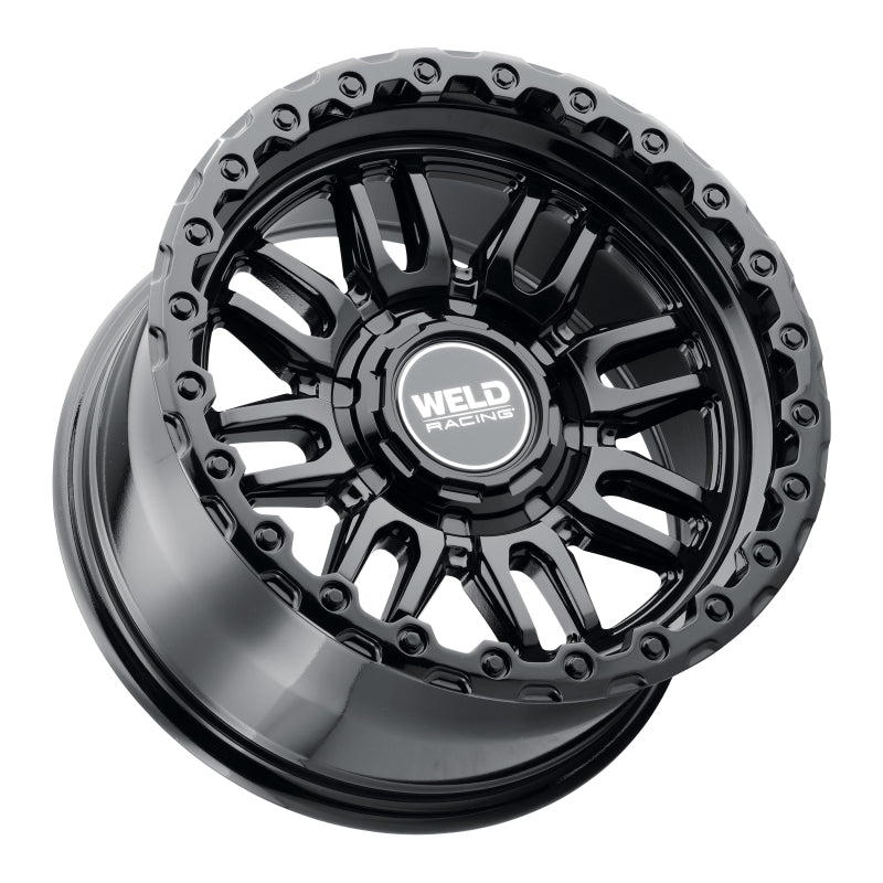 Weld Off-Road Swift 17x9in - 8x180 BP - ET-12 - 124.3mm CB - Gloss Black Wheel & Ring (view 3)