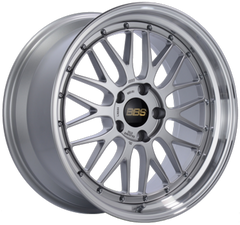 BBS LM 18x8 5x112 ET45 Diamond Silver Center / Diamond Cut Lip Wheel PFS/Clip Required