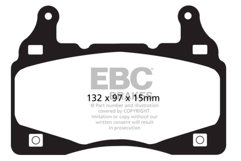 EBC 11-15 Chevrolet Camaro (5th Gen) 6.2 Yellowstuff Front Brake Pads (view 5)