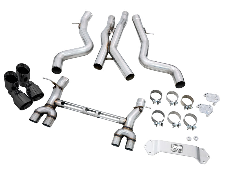 AWE Tuning BMW F8X M3/M4 Track Edition Cat-Back Exhaust - Diamond Black Tips (view 10)