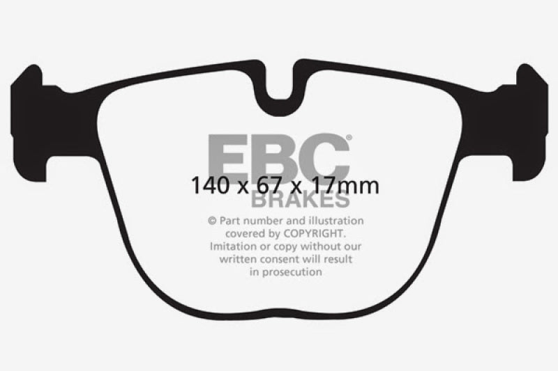 EBC 10+ BMW X5M 4.4 Twin Turbo Redstuff Rear Brake Pads (view 5)