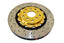 DBA 04-07 STi/2017 BRZ w/Perf. Pkg. 10 Hole Front Drilled/Slotted 5000 Series 2 Pc Rotor w/Gold Hat