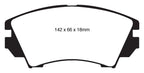 EBC 10+ Buick Allure (Canada) 3.0 Yellowstuff Front Brake Pads (view 5)