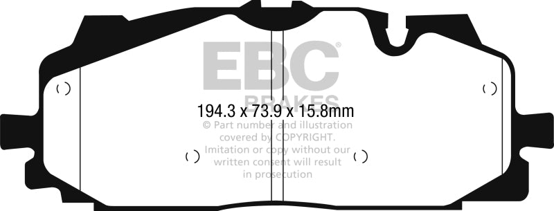 EBC 2016+ Audi Q7 Yellowstuff Front Brake Pads (view 3)