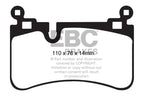 EBC 08-13 Mercedes-Benz C63 AMG (W204) 6.2 Redstuff Rear Brake Pads (view 4)