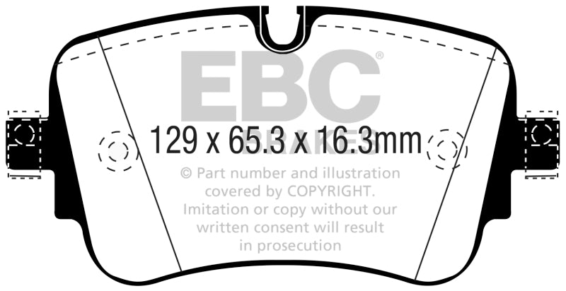 EBC 16-18 Audi Q7 Yellowstuff Rear Brake Pads (view 3)