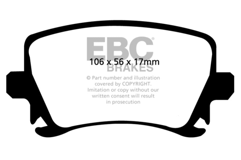 EBC 06-13 Audi A3 2.0 Turbo (Girling rear caliper) Ultimax2 Rear Brake Pads (view 4)