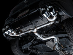 AWE Tuning MK8 Volkswagen Golf R 3in Track Edition Quad Exhaust - Chrome Silver Tips