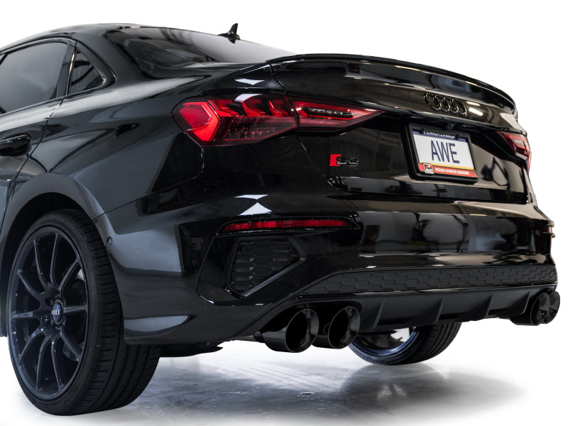 AWE Tuning 22-24 Audi 8Y S3 Track Edition Exhaust - Diamond Black Tips (view 9)