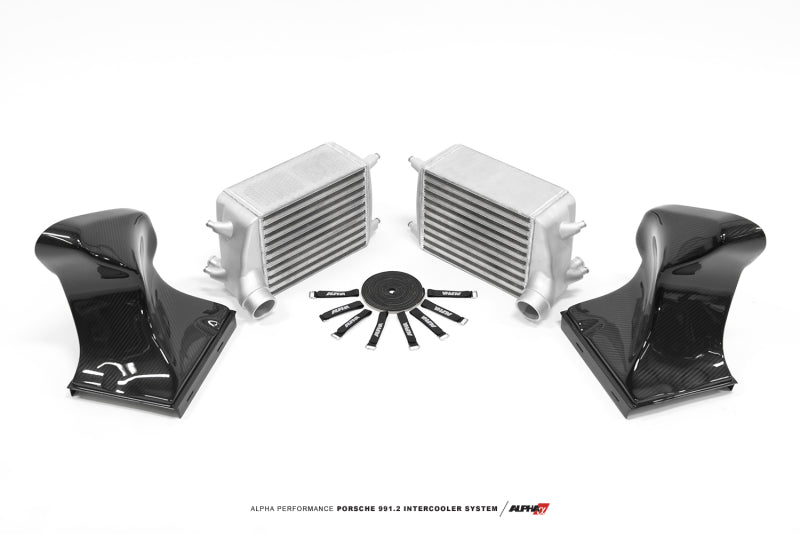 AMS Performance 16-19 Porsche Carrera/Carrera S (991.2) Alpha Intercooler Kit w/Carbon Fiber Shrouds (view 3)
