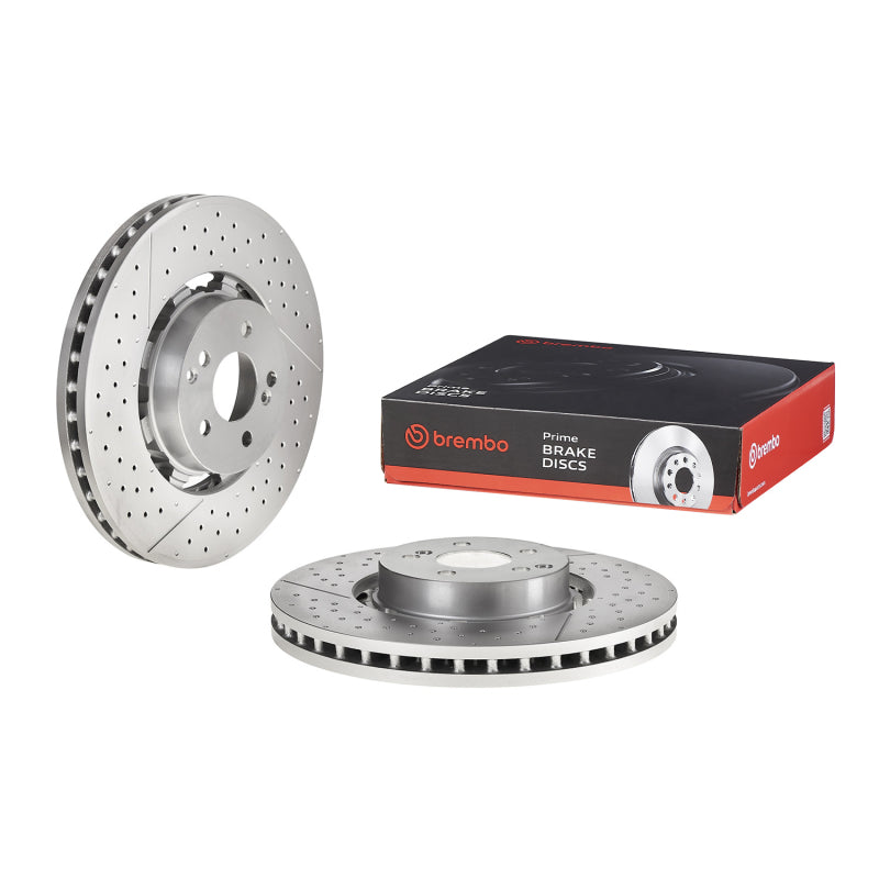 Brembo 17-22 Porsche 718 Boxster/718 Cayman/09-16 Porsche 911 Front Right Drilled UV Coated Rotor Main image