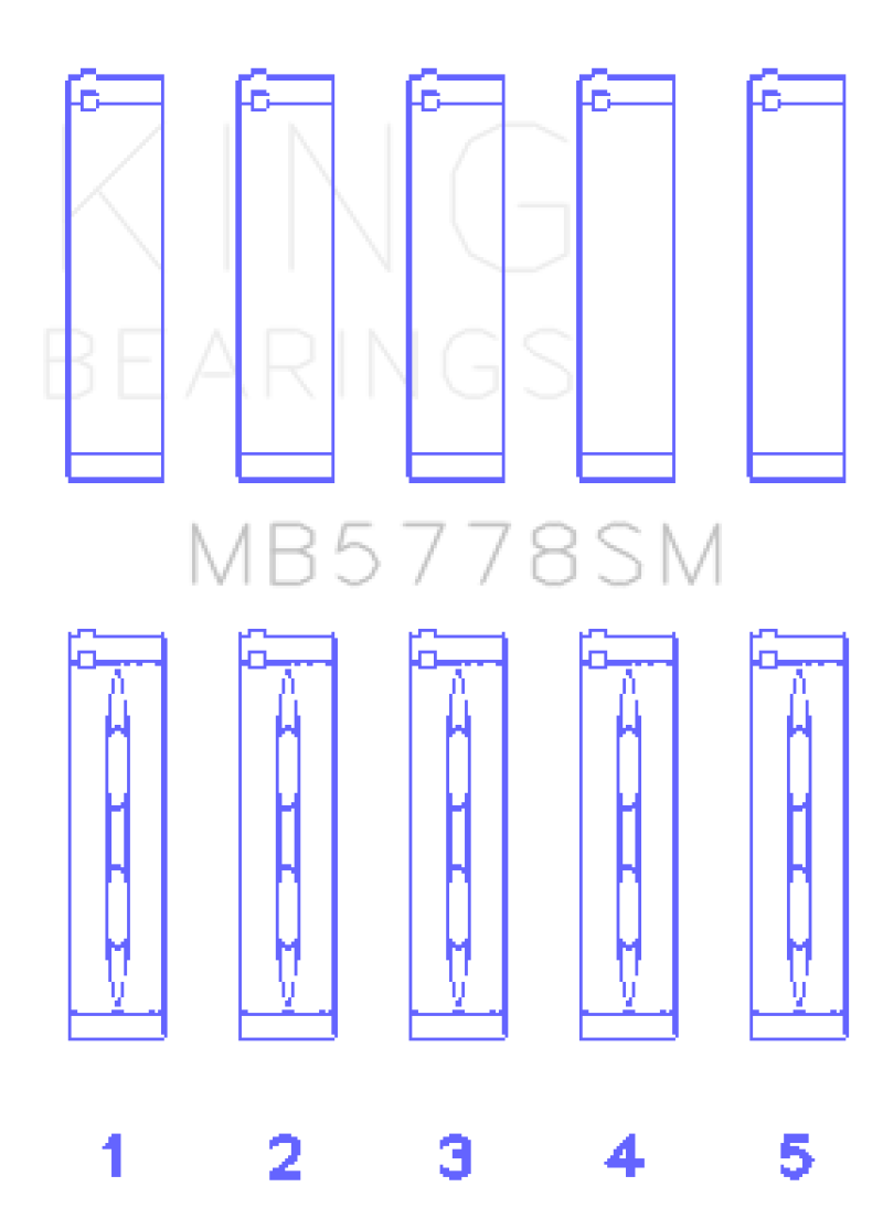 King Engine Bearings Audi/VW 1.8/2.0 TSI/TFSI Main Bearing Set - Size STD (view 4)