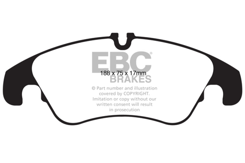 EBC 11 Audi A6 2.0 Turbo Redstuff Front Brake Pads (view 5)