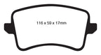 EBC 09-11 Audi A4 2.0 Turbo Yellowstuff Rear Brake Pads (view 12)