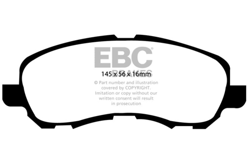 EBC 11-14 Chrysler 200 2.4 Redstuff Front Brake Pads (view 4)