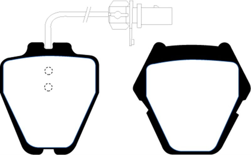 EBC 99-01 Audi A6 Quattro 2.7 Twin Turbo Sedan (8 Pad Set) Yellowstuff Front Brake Pads (view 4)