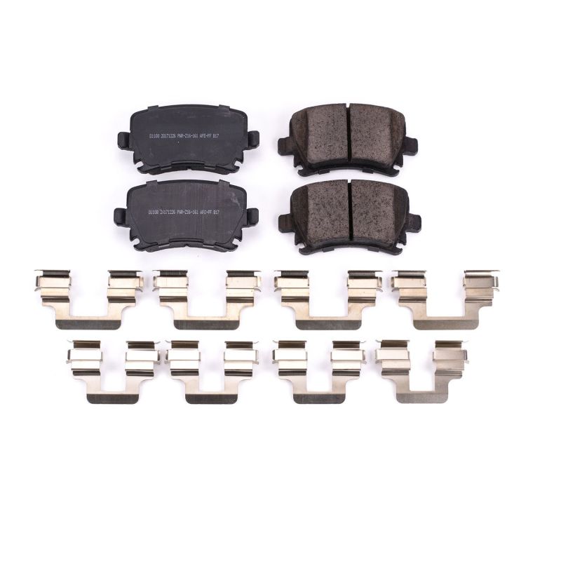 Power Stop 06-09 Audi A3 Rear Z17 Evolution Ceramic Brake Pads w/Hardware Main image