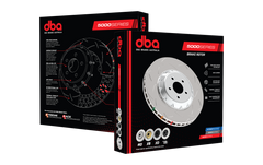 DBA 00-05 Mitsubishi Evo 5/6/7/8 / 06-08 Evo 9 Black Front Drilled & Slotted 5000 Series