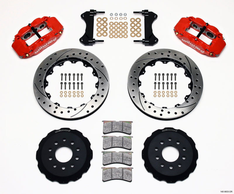 Wilwood Narrow Superlite 6R Front Hat Kit 13.06in Drilled Red 98-02 Camaro/Firebird Main image