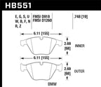 Hawk 09-13 BMW M3 DTC-60 Race Front Brake Pads (view 4)