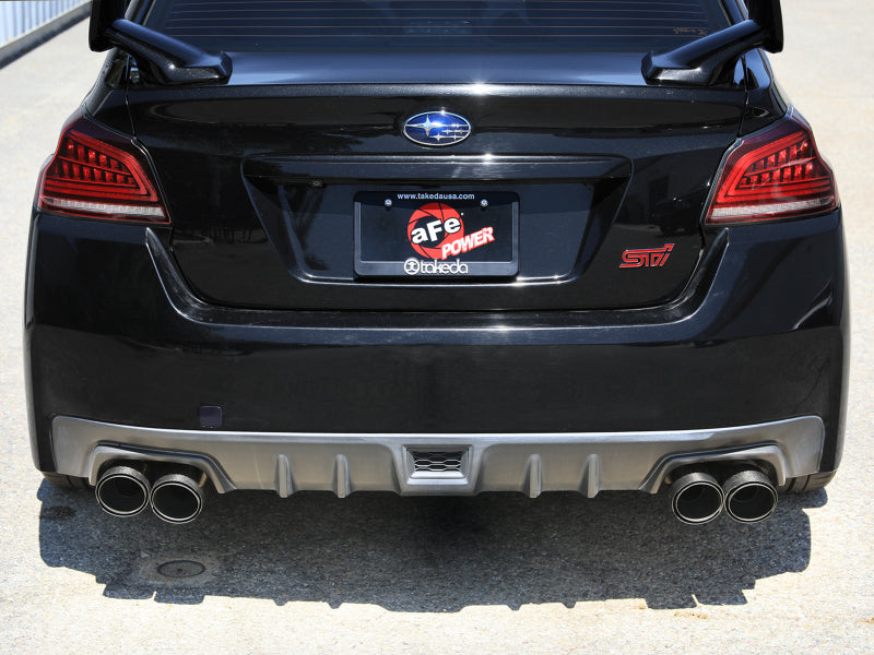 aFe Subaru WRX/STi 15-21 H4-2.0/2.5L Takeda 3in to 2-1/2in Stainless Cat-Back Exhaust Crbn Fiber Tip (view 5)