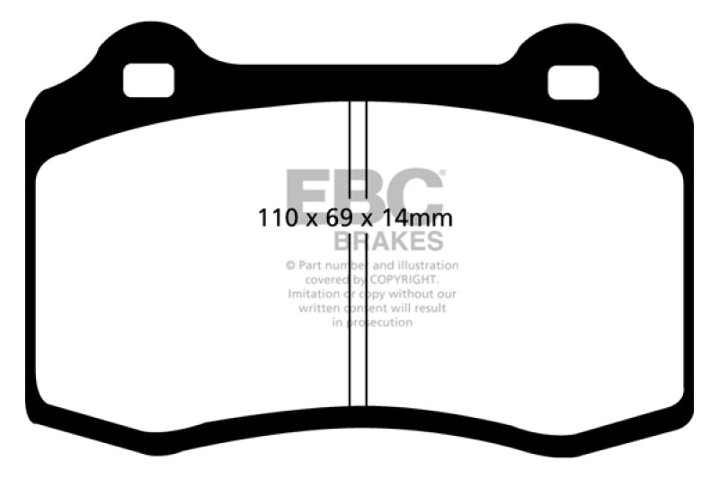 EBC 96-00 Lotus Esprit Turbo 2.0 Turbo GT3 Redstuff Front Brake Pads (view 5)