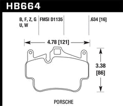 Hawk 06-14 Porsche Cayman Rear HP+ Brake Pads