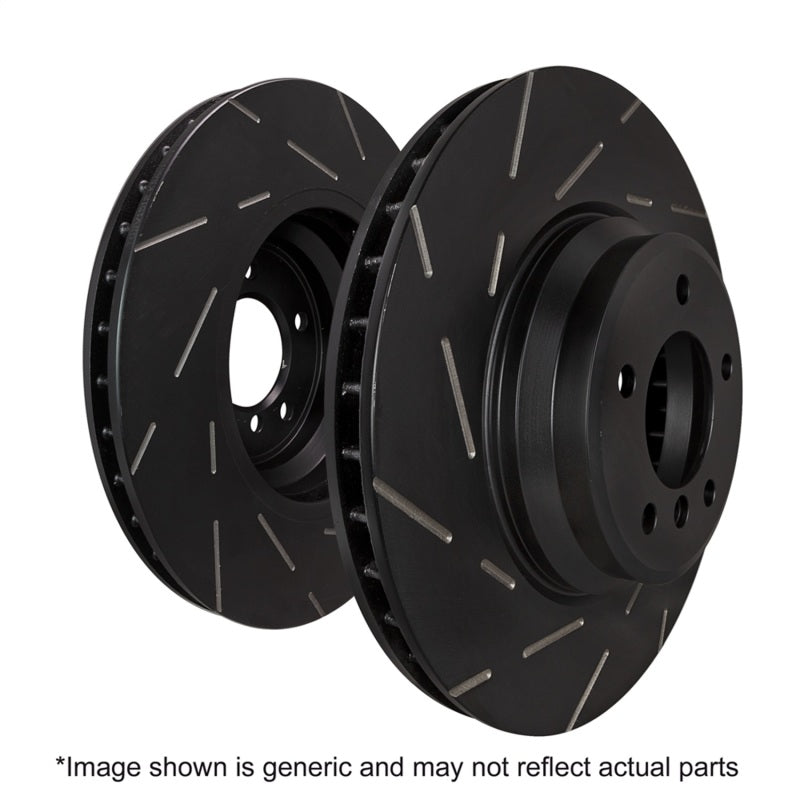 EBC 08-16 Mitsubishi Lancer Evo 10 2.0 Turbo (1 piece rotor) USR Slotted Front Rotors (view 2)