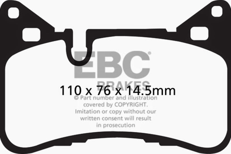 EBC 14 Mercedes-Benz C63 AMG (W204) 6.2 Yellowstuff Rear Brake Pads (view 5)