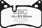 EBC 14 Mercedes-Benz C63 AMG (W204) 6.2 Bluestuff Rear Brake Pads (view 5)