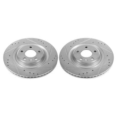 Power Stop 17-19 Audi A4 Rear Evolution Drilled & Slotted Rotors - Pair