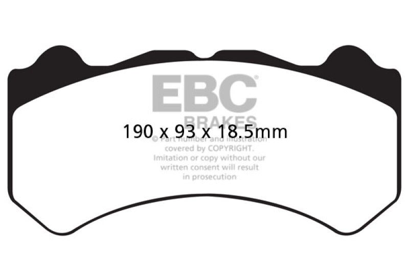 EBC 08-11 Nissan GT-R (R35) 3.8 Twin Turbo (Cast Iron Rotors) Bluestuff Front Brake Pads (view 5)