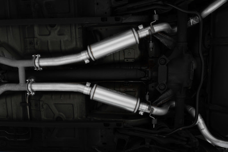 MBRP 99-04 Ford Mustang GT 4.6L 2.5in. Dual Split Rear AL Cat Back w/ 3.5in. Dual Wall Blk. Tips (view 2)