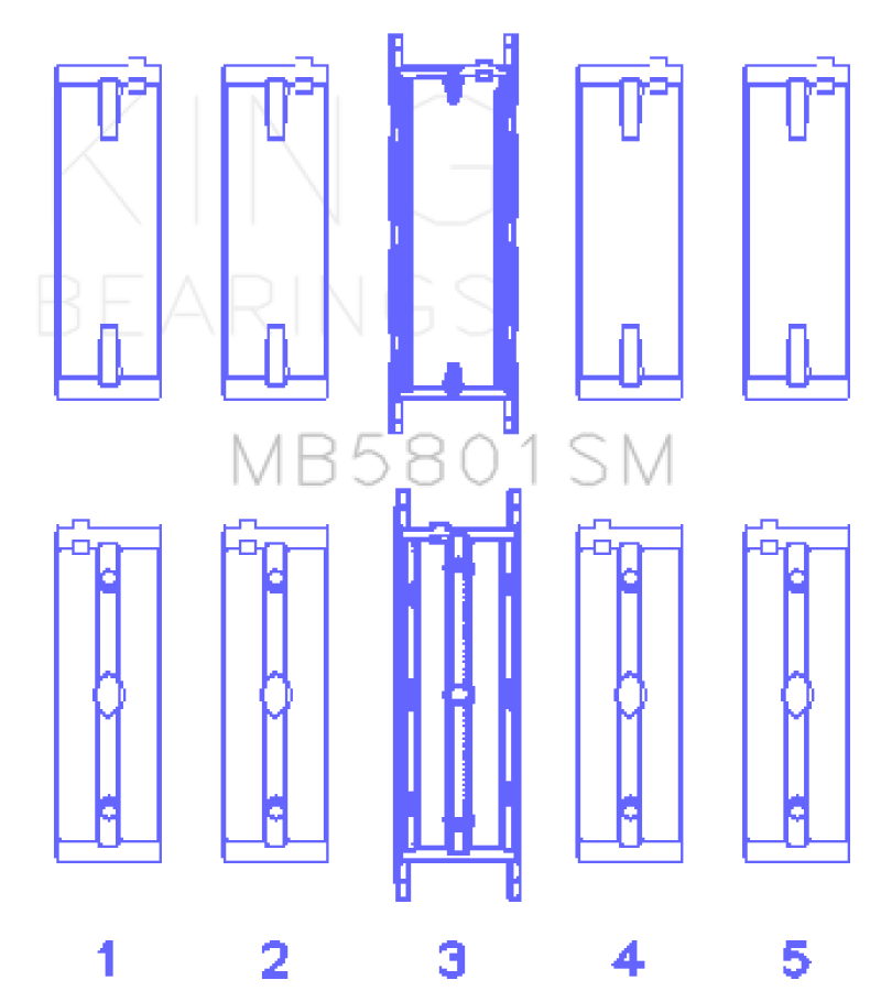 King Engine Bearings BMW S63 Crankshaft Main Bearing Set (view 3)