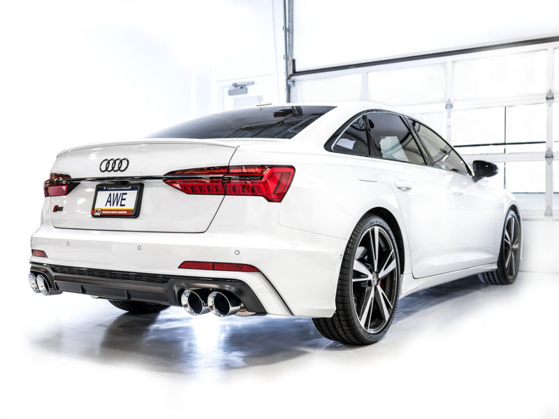AWE Tuning 19-23 Audi C8 S6/S7 2.9T V6 AWD Touring Edition Exhaust - Chrome Silver Tips (view 13)
