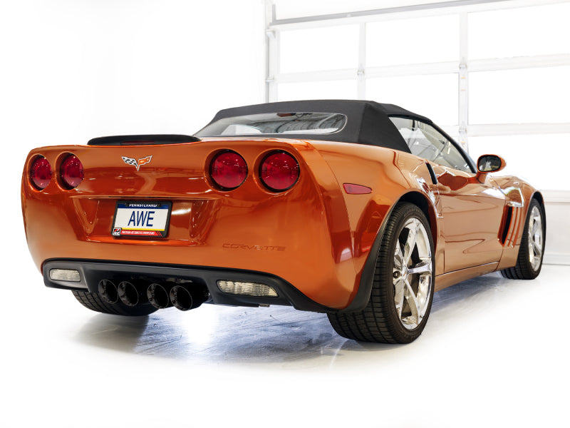 AWE Tuning 05-07 C6 Chevrolet Corvette 6.0L Track Edition Axle-Back Exhaust w/ Diamond Black Tips (view 9)