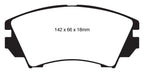 EBC 10+ Buick Allure (Canada) 3.0 Redstuff Front Brake Pads (view 12)
