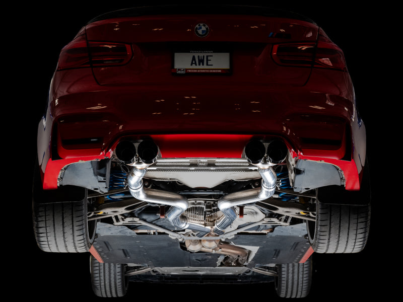 AWE Tuning BMW F8X M3/M4 Track Edition Cat-Back Exhaust - Diamond Black Tips (view 7)